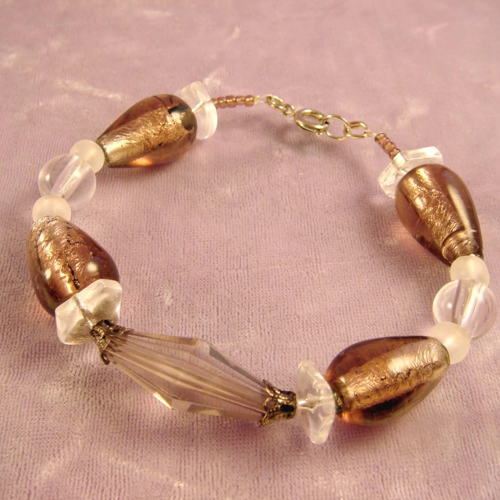 Amethyst Foil Gray Crystal Bracelet